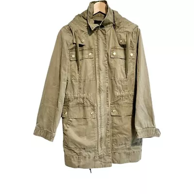 J. Crew Utility Jacket Hooded Military Cargo Coat Fatigue Green Size Small • $39.99