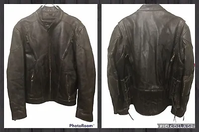 Vintage Xelement Advance Motorcycle Gear Men Leather  Brown Jacket Zip Out Liner • $195