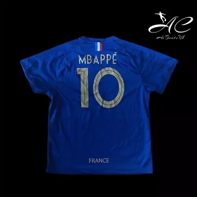 World Sport France International Home ‘Mbappe 10’ Football Shirt Size Age 14 • £29.99