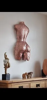 2p Coin Copper Metal Wall Art Rear Female Torso Bust Sculpture Abstract Decor  • £300