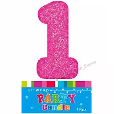 Cake Candle Number 1 One Glitter Pink 1st Birthday Party Girls Cake Topper First • $4.35