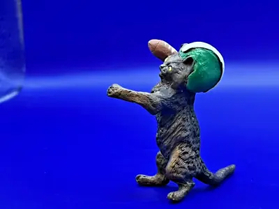 Redl Vienna Bronze Cat Throwing Green Football Helmet Cold Cast Handpainted • $49.95