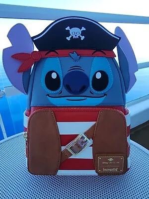 RARE EXCLUSIVE Pirate Stitch Loungefly Backpack Disney Cruise Line NEW W/TAG DCL • $154.99