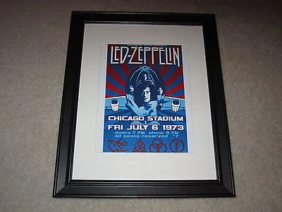 $42.99 • Buy Framed Led Zeppelin Concert Mini Poster, Rare 1973 Tour Chicago IL 14 X17 