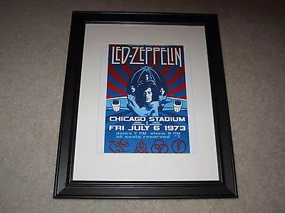 $38.69 • Buy Framed Led Zeppelin Concert Mini Poster, Rare 1973 Tour Chicago IL 14 X17 