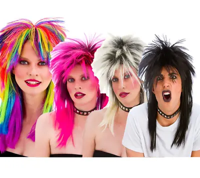 1980s Punk Rocker Wig Mens Ladies 80s Fancy Dress Punks Wig • £9.99