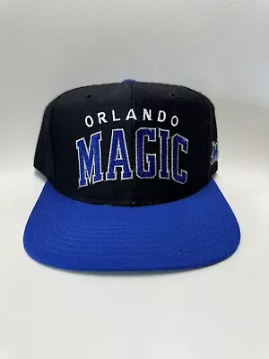 Vintage 90s NBA Orlando Magic Starter Arch SnapBack Hat 100% Will • $100