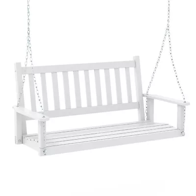 2-Person Wooden Patio Porch Swing Heavy Duty Outdoor Hanging Bench Chair • $129.99