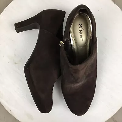 Womens Xappeal Brown Heeled Booties Size 10 • $8.67