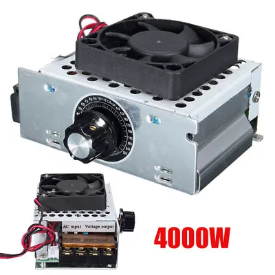 AC 220V 4000W SCR Variable Voltage Regulator Motor Speed Controller Fan Tools UK • £12.23