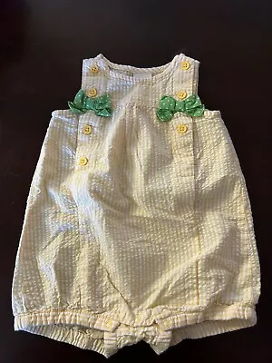 Gymboree Outlet Daisy Turtles Yellow Bow One Piece Bubble Romper Sz 3-6 Mo Rare • $39.99