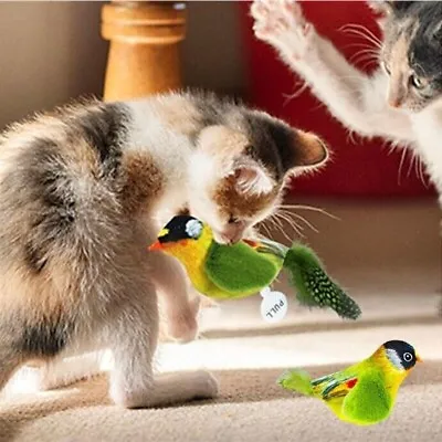 Pet Interactive Toy Bird Simulation With Bird Chirping Electronic Sound Cat Toys • $9.90