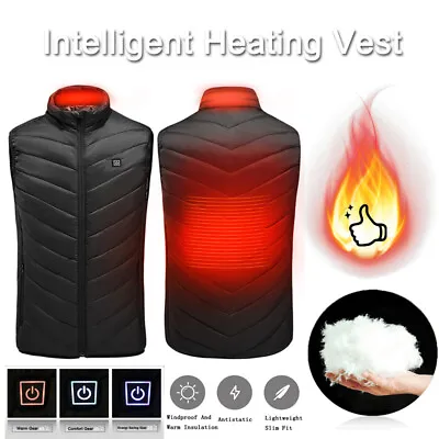 Electric Vest For Men Women High Collar Winter Warmth Cold Resistance Heated • £30.70