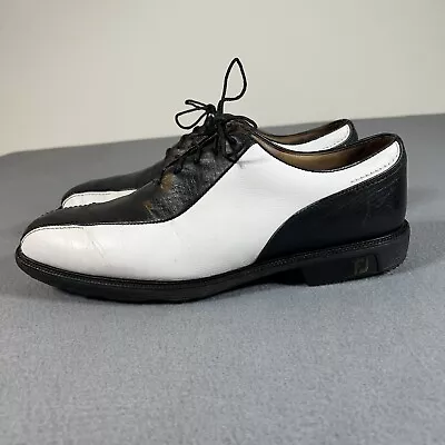 Footjoy Icon Black And White Two Tone Leather Golf Shoes Sz 10 52187 • $35.99