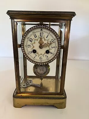 Antique Samuel Martie & Cie Medaille D'argent 1889 Clock With Key Works Read • $1350