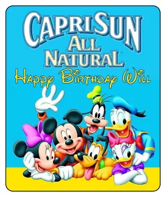 12 Birthday Capri Sun Labels Favor Bag Mickey Mouse More Characters Themes • $9