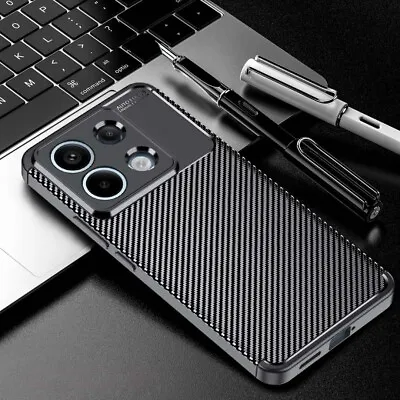Case For Xiaomi Redmi Note 13 4G Carbon Fibre Silicone Shockproof Phone Cover • £4.45
