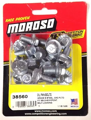 Moroso 38560 Self-Locking Oil Pan Bolts Big Block Chevy & Pontiac V8 - Grade 8 • $20.99