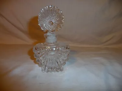 Vintage Art Deco Cut Glass Or Crystal Glass Perfume Bottle W/ Stopper • $25.90