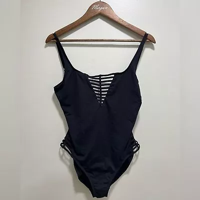 La Blanca Strappy Cut-Out Black Women’s One Piece Swimsuit Size L • $26