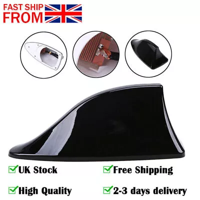 Gloss Black Car SUV Shark Fin Aerial Antenna Roof AM/FM Radio Signal Universal • £6.54