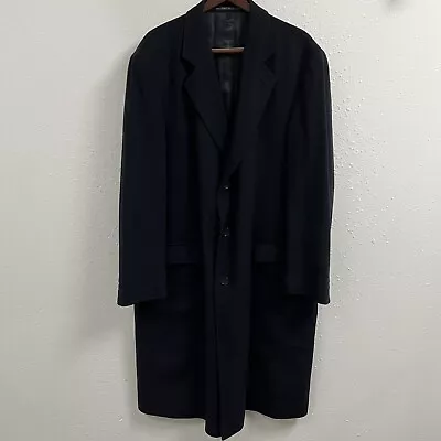 Vintage Karamai 100% Black Cashmere Trench Long Coat XL Extra Large 48R Overcoat • $49.99