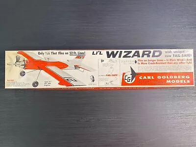 Vintage Li'l Wizard Airplane Model Carl Goldberg Kit Box Decals Papers Only • $20