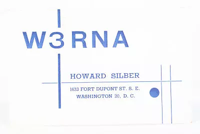 1951 Amateur Ham Radio QSL Card Washington DC W3RNA Howard Silber • $9