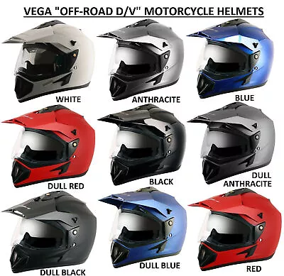 VEGA  OFF-ROAD D/V  Motocross Adventure Full Face Dual Visor Motorcycle Helmets • $67.50