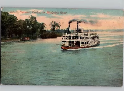 C1910 Steamer Keokuk On Mississippi River Ship Boat Postcard • $2.99