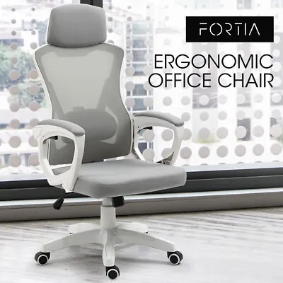$129 • Buy FORTIA Ergonomic Office Chair Desk Home Mesh Reclining Computer White Executive 