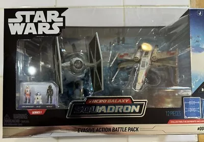 STAR WARS Micro Galaxy Squadron X-WING TIE FIGHTER Evasive Action Battle 2 Pack • $26.99