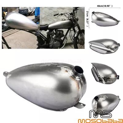 For Harley Honda BMW Cafe Racer Motorcycle 4L Single Beam Fuel Tank Bare Steel  • $154.99