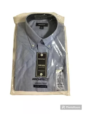 Architect Shirt Mens Large 16-16 1/2 Blue Dress Shirt Button Down Collar New • $5