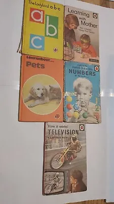 5 Ladybird Learning Books. Television Pets NumbersABC Learning With Mother.. • £15