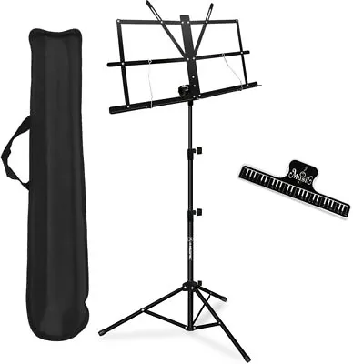 Music Stand Collapsible Portable With Music Sheet Clip Holder & Carrying Bag • $19.99