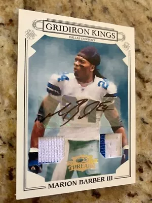 MARION BARBER III AUTO Signed DALLASCOWBOYS Gridiron Kings Game-Worn CARD#03/10 • $109.24