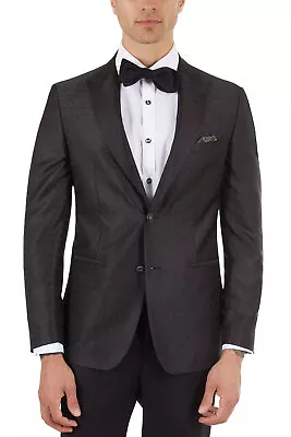 Tallia Mens Slim Fit Medallion Jacquard Dinner Jacket 48 Long Black  NWT $295 • $85