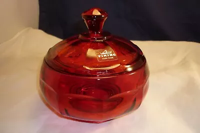 VTG Viking Glass Ruby Red  Handmade Candy Dish W/Lid • $24.99