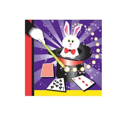 Magic Rabbit Show Magician Lunch Napkins Birthday Party Decor Tableware 16pcs/pk • £4.77