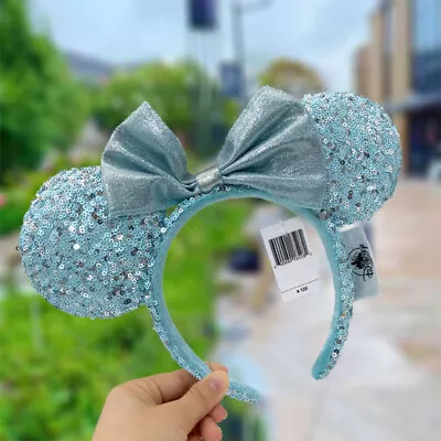 US Blue Frozen Arendelle Aqua Minnie Ears Mickey Mouse Disney Park Headband 2020 • $14.69