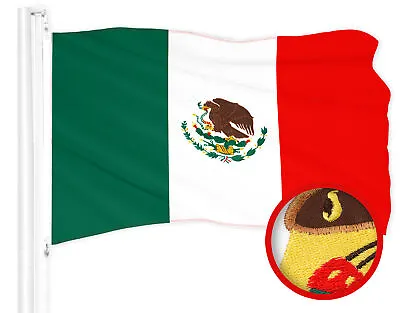 G128 Mexico Mexican Flag 3x5 Ft ToughWeave Series Embroidered 210D Polyester • $24.95