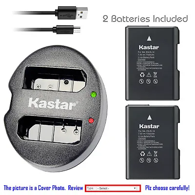 Kastar Battery & USB Dual Charger For Nikon EN-EL14 Coolpix P7000 D3100 D5100 • $24.99
