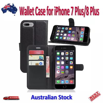 Wallet Flip Leather Case With Card Slots TPU Cover For IPhone 7 Plus / 8 Plus • $16.95