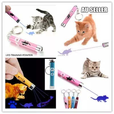 Cat LED Laser Pointer Toy With Bright Mouse Animation For Endless Fun 5 Colors • $5.99