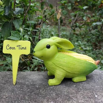 Garden Rabbit StatueResin Corn Rabbit Figurines Statue Full Color Funny Rab... • $19.61