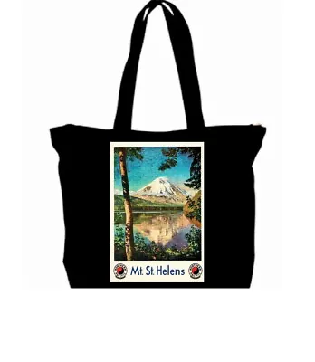 Mt St. Helen Travel Poster Tote Bag All Purpose Vintage 1935 • $18.95