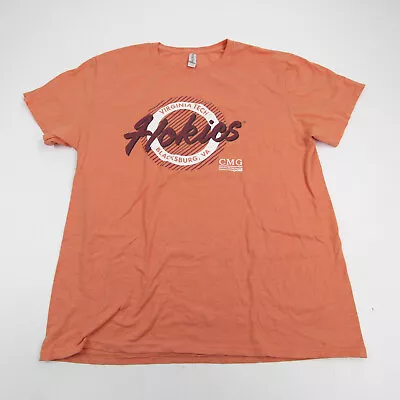 Virginia Tech Hokies Jerzees Short Sleeve Shirt Men's Orange Used • $7.88