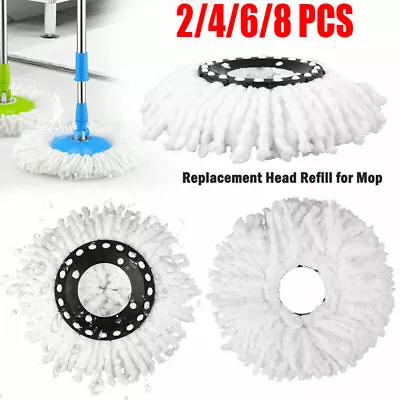 £10.99 • Buy Replacement Mop Heads Refill For 360° Rotating Round Spin Magic Mop Microfibre