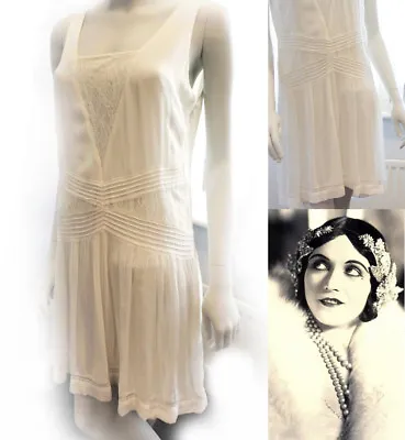 1920s Flapper Charleston Downton Gatsby Dress UK 8 Or 12 Or 14 NEW €4999 Promod • £16.95